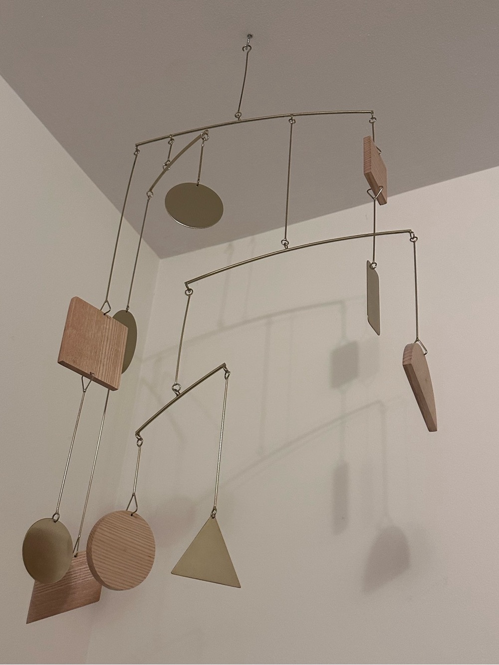 Crate & Kids Modern Wooden & Gold Geometric Hanging Mobile
